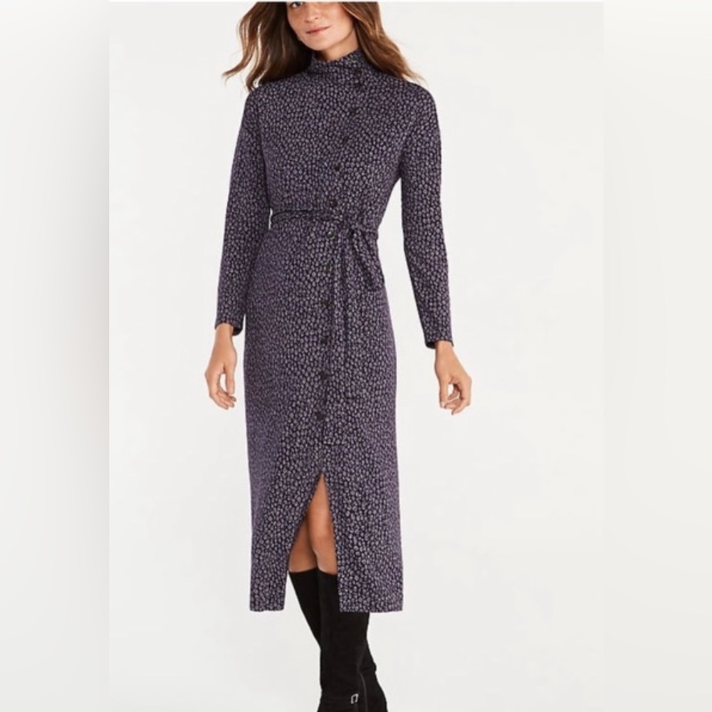 Ann Taylor Midi Dress with Tie around the Waist